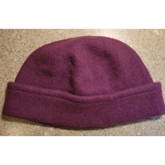 Purple Lambs Wool Beanie Winter Hat - Picture 1 of 4